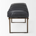 Jessie 55L x 16W Black Leather Seat WGold Metal Base Accent Bench - Default Title