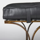 Jessie 55L x 16W Black Leather Seat WGold Metal Base Accent Bench - Default Title