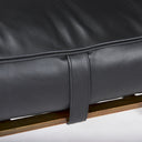 Jessie 55L x 16W Black Leather Seat WGold Metal Base Accent Bench - Default Title