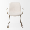 Sawyer Cream Fabric Wrap Gold Metal Frame Dining Chair - Default Title