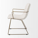 Sawyer Cream Fabric Wrap Gold Metal Frame Dining Chair - Default Title