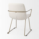 Sawyer Cream Fabric Wrap Gold Metal Frame Dining Chair - Default Title