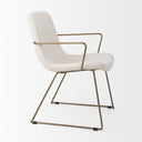 Sawyer Cream Fabric Wrap Gold Metal Frame Dining Chair - Default Title