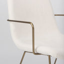 Sawyer Cream Fabric Wrap Gold Metal Frame Dining Chair - Default Title