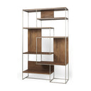 Morris III 4725 X 15 X 755 Brown Wood and Silver Metal Frame 6 Shelf Shelving Unit - Default Title