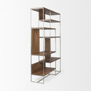 Morris III 4725 X 15 X 755 Brown Wood and Silver Metal Frame 6 Shelf Shelving Unit - Default Title