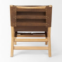 Elodie 244L x 339W x 307H Brown Leather WNatural Beech Wood Frame Accent Chair - Default Title