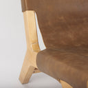 Elodie 244L x 339W x 307H Brown Leather WNatural Beech Wood Frame Accent Chair - Default Title