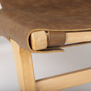 Elodie 244L x 339W x 307H Brown Leather WNatural Beech Wood Frame Accent Chair - Default Title