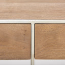 Morris I 63L x 15W x 31H Brown Wood w Silver Metal Frame 2 Drawer Console Table - Default Title