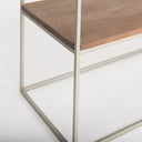 Morris I 63L x 15W x 31H Brown Wood w Silver Metal Frame 2 Drawer Console Table - Default Title