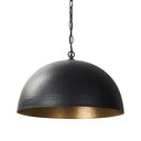 Karina 24 Round Matte Black Hammered Metal Dome Pendant Light - Default Title