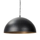 Karina 36 Round Matte Black Hammered Metal Dome Pendant Light - Default Title