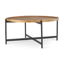 Marquisa Medium Brown Wood WBlack Metal Large Coffee Table - Default Title
