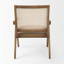 Donna Light Brown Wood Cane-Back w Beige Upholstered Seat Dining Chair - Default Title