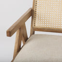 Donna Light Brown Wood Cane-Back w Beige Upholstered Seat Dining Chair - Default Title
