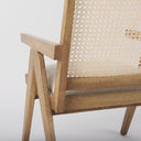 Donna Light Brown Wood Cane-Back w Beige Upholstered Seat Dining Chair - Default Title