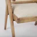 Donna Light Brown Wood Cane-Back w Beige Upholstered Seat Dining Chair - Default Title