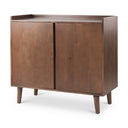 Lillie 360L x 160W x 320H Medium Brown Wood 2 Door Tray Top Accent Cabinet - Default Title
