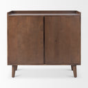 Lillie 360L x 160W x 320H Medium Brown Wood 2 Door Tray Top Accent Cabinet - Default Title