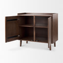 Lillie 360L x 160W x 320H Medium Brown Wood 2 Door Tray Top Accent Cabinet - Default Title