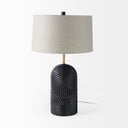 Quinn 180L x 180W x 288H Navy Base WBeige Fabric Shade Table Lamp - Default Title