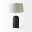 Quinn 180L x 180W x 288H Navy Base WBeige Fabric Shade Table Lamp - Default Title