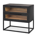 Sloan Black Wood WBlack Metal Frame Side Table - Default Title