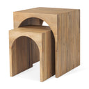 Chloe 200L x 200W x 240H Set of 2 Cottage Wood Nesting Accent Tables - Default Title