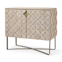 Excelsior 360L x 180W x 325H Light Brown Wood Gold Iron Base Accent Cabinet - Default Title