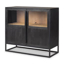 Sloan Black Wood WBlack Metal Frame Accent Cabinet - Default Title
