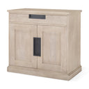 Braxton 335L x 185W x 315H Beige Wood WBlack Accents 2 Door Accent Cabinet - Default Title