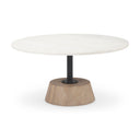 Maxwell Marble Top Pedestal Base Round Coffee Table - Default Title