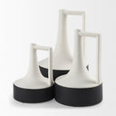 Burton 83H Small White and Black Ceramic Jug Vase - Default Title