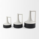 Burton 116H Medium White and Black Ceramic Jug Vase - Default Title