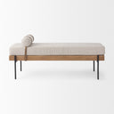 Colburne Cream Fabric wBrown Wood Bench - Default Title