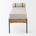 Colburne Cream Fabric wBrown Wood Bench - Default Title