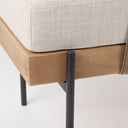 Colburne Cream Fabric wBrown Wood Bench - Default Title