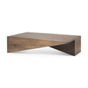 West 55L x 32W x 14H Medium Brown Wooden Angled Coffee Table - Default Title