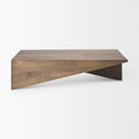West 55L x 32W x 14H Medium Brown Wooden Angled Coffee Table - Default Title
