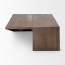 West 55L x 32W x 14H Medium Brown Wooden Angled Coffee Table - Default Title