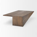 West 55L x 32W x 14H Medium Brown Wooden Angled Coffee Table - Default Title