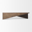 West 55L x 32W x 14H Medium Brown Wooden Angled Coffee Table - Default Title