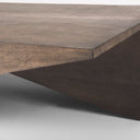 West 55L x 32W x 14H Medium Brown Wooden Angled Coffee Table - Default Title