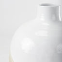 Amos 185L x 185W x 244H White and Dark Beige Color Blocked Ceramic Floor Vase - Default Title