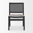 Wynn 205L x 246W x 341H Beige Fabric WBlack Wood Dining Chair - Default Title