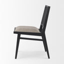 Wynn 205L x 246W x 341H Beige Fabric WBlack Wood Dining Chair - Default Title