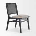 Wynn 205L x 246W x 341H Beige Fabric WBlack Wood Dining Chair - Default Title