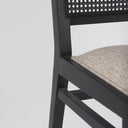 Wynn 205L x 246W x 341H Beige Fabric WBlack Wood Dining Chair - Default Title