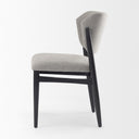 Cline 209L x 230W x 319H Gray Fabric WBlack Wood Dining Chair - Default Title
